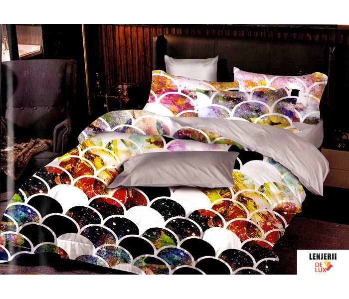 Oferta TRIO Lenjerie de pat colorata din finet formata din 6 piese